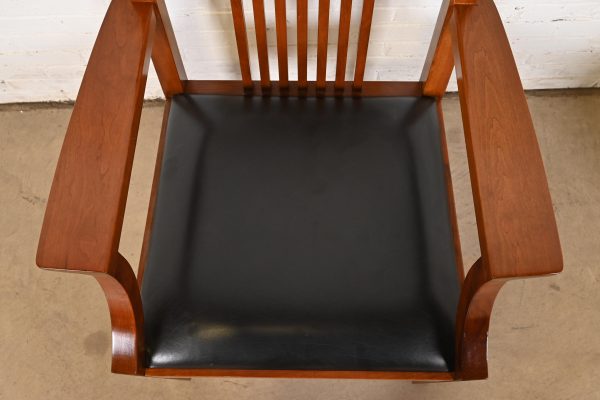 Stickley Mission Arts & Crafts Cherry Wood Spindle Dining Chairs, Set of Eight - Image 7