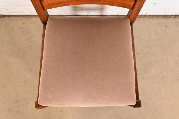 L. & J. G. Stickley Antique Mission Oak Arts & Crafts Ladder Back Dining Chairs, Set of Five - Image 7