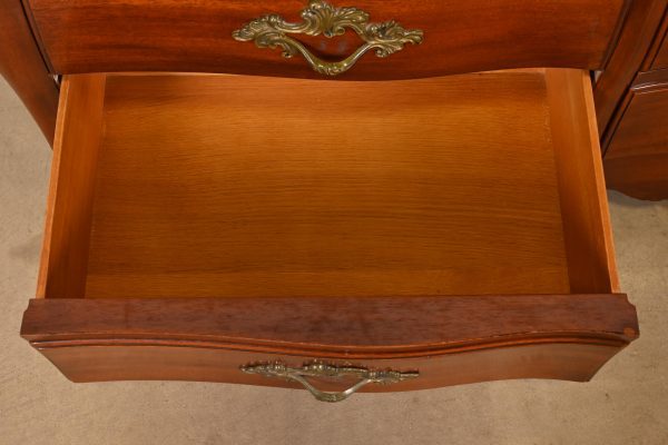 John Widdicomb French Provincial Louis XV Solid Mahogany Nine-Drawer Dresser, Circa 1940s - Image 6