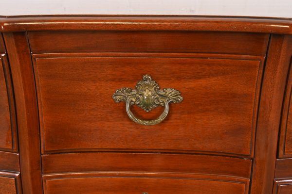 John Widdicomb French Provincial Louis XV Solid Mahogany Nine-Drawer Dresser, Circa 1940s - Image 4