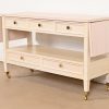 Baker Furniture Mid-Century Modern Cream Lacquered Rolling Server or Bar Cart, Circa 1960s