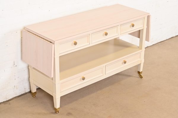 Baker Furniture Mid-Century Modern Cream Lacquered Rolling Server or Bar Cart, Circa 1960s - Image 4