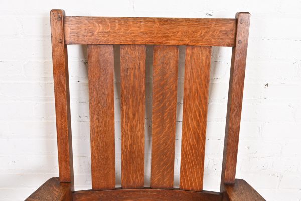 L. & J. G. Stickley Antique Mission Oak Arts & Crafts Armchair or Club Chair, Circa 1900 - Image 6