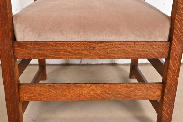 L. & J. G. Stickley Antique Mission Oak Arts & Crafts Armchair or Club Chair, Circa 1900 - Image 8