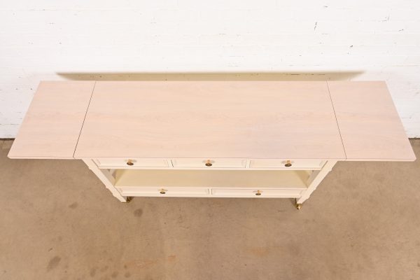 Baker Furniture Mid-Century Modern Cream Lacquered Rolling Server or Bar Cart, Circa 1960s - Image 9