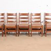 L. & J. G. Stickley Antique Mission Oak Arts & Crafts Ladder Back Dining Chairs, Set of Five - Image 2