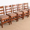 L. & J. G. Stickley Antique Mission Oak Arts & Crafts Ladder Back Dining Chairs, Set of Five - Image 3