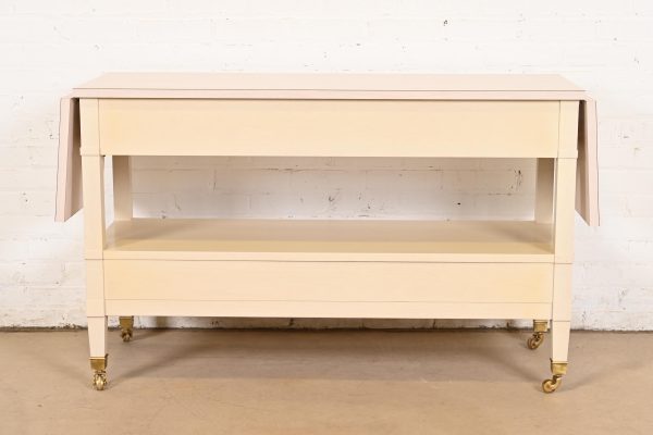 Baker Furniture Mid-Century Modern Cream Lacquered Rolling Server or Bar Cart, Circa 1960s - Image 11