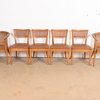 Drexel Mid-Century Modern Sculpted Walnut and Cane Dining Chairs, Set of Six - Image 2