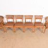 Drexel Mid-Century Modern Sculpted Walnut and Cane Dining Chairs, Set of Six - Image 5