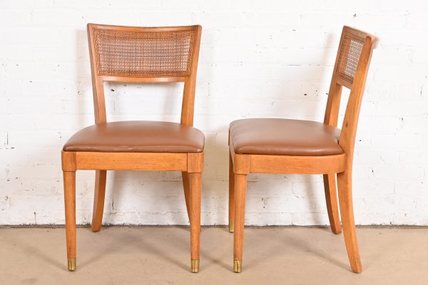 Drexel Mid-Century Modern Sculpted Walnut and Cane Dining Chairs, Set of Six - Image 6