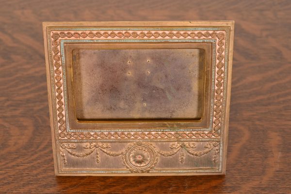 Tiffany Studios New York Adam Bronze Doré Desk Calendar Frame or Picture Frame - Image 2