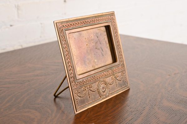 Tiffany Studios New York Adam Bronze Doré Desk Calendar Frame or Picture Frame - Image 4
