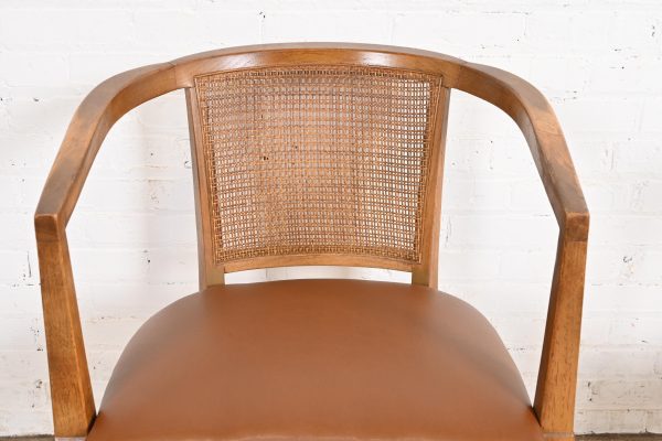 Drexel Mid-Century Modern Sculpted Walnut and Cane Dining Chairs, Set of Six - Image 7