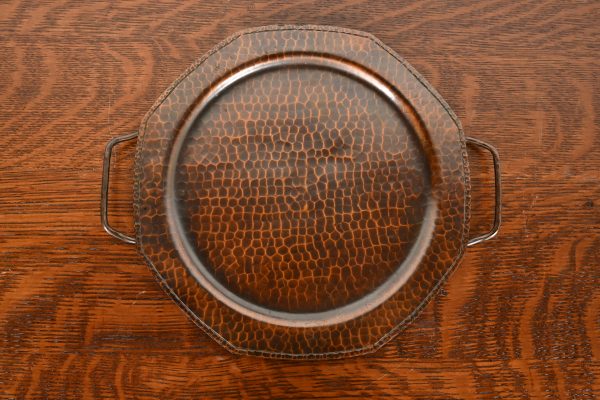 Roycroft Arts & Crafts Hammered Copper Handled Tray - Image 2