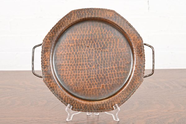 Roycroft Arts & Crafts Hammered Copper Handled Tray