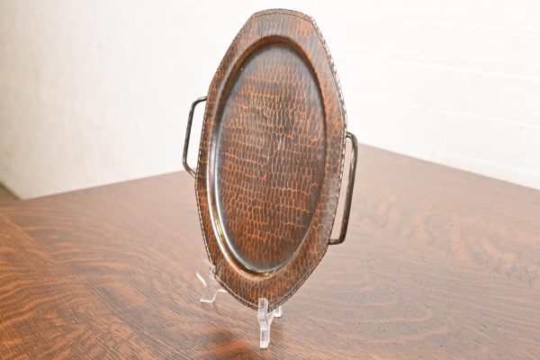 Roycroft Arts & Crafts Hammered Copper Handled Tray - Image 3