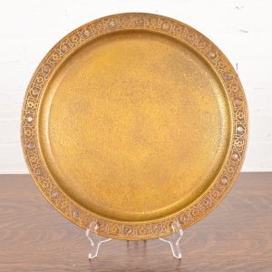 Tiffany Studios New York Bronze Doré Charger Plate or Tray With Abalone Inlay