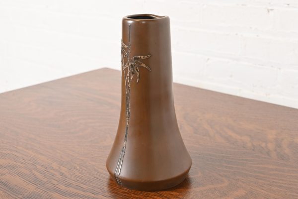 Heintz Arts & Crafts Sterling Silver on Bronze Vase - Image 3