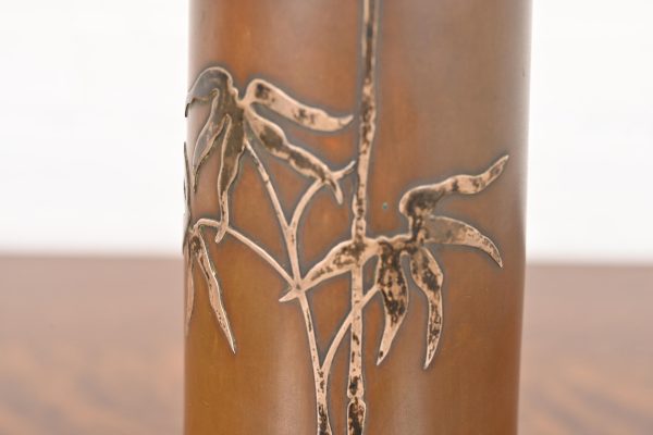 Heintz Arts & Crafts Sterling Silver on Bronze Vase - Image 7