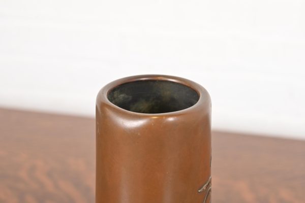 Heintz Arts & Crafts Sterling Silver on Bronze Vase - Image 6