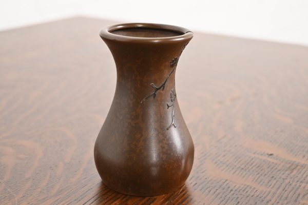 Heintz Arts & Crafts Sterling Silver on Bronze Petite Vase - Image 3