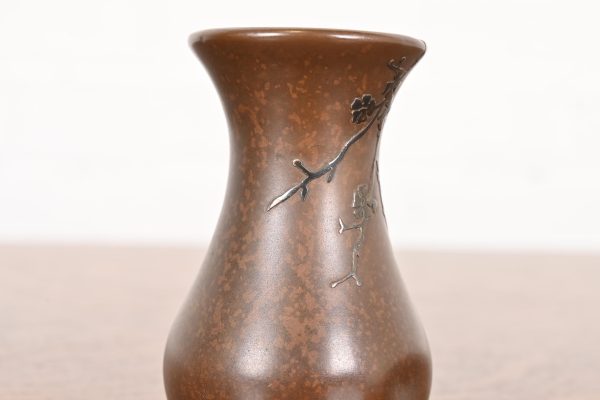 Heintz Arts & Crafts Sterling Silver on Bronze Petite Vase - Image 6