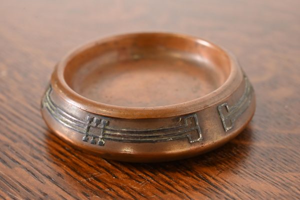Heintz Arts & Crafts Sterling Silver on Bronze Nesting Ashtrays or Catchalls, Set of Five - Image 5