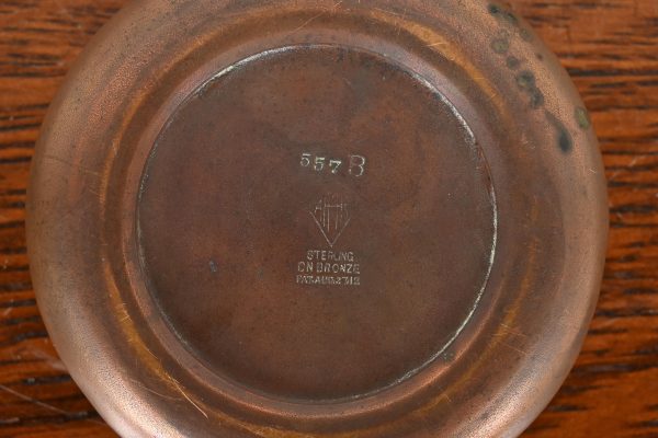 Heintz Arts & Crafts Sterling Silver on Bronze Nesting Ashtrays or Catchalls, Set of Five - Image 10