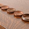 Heintz Arts & Crafts Sterling Silver on Bronze Nesting Ashtrays or Catchalls, Set of Five