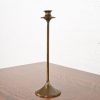 Robert Jarvie Style Antique Arts & Crafts Turned Brass Tall Candlestick - Image 2