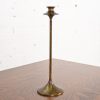 Robert Jarvie Style Antique Arts & Crafts Turned Brass Tall Candlestick - Image 3