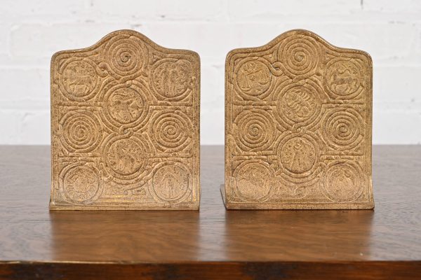 Tiffany Studios New York Bronze Doré Zodiac Bookends, Circa 1910 - Image 11