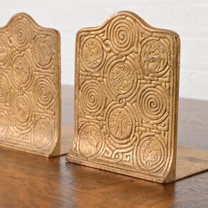 Tiffany Studios New York Bronze Doré Zodiac Bookends, Circa 1910
