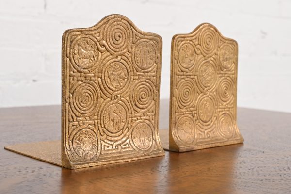 Tiffany Studios New York Bronze Doré Zodiac Bookends, Circa 1910 - Image 3