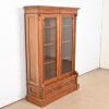 Herter Brothers Style Antique Eastlake Victorian Carved Walnut Glass Front Bookcase, Circa 1880s - Image 4