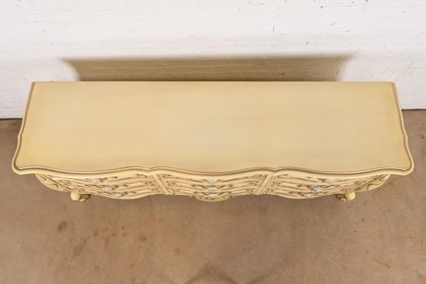 Romweber French Rococo Louis XV Cream Lacquered Nine-Drawer Dresser, Circa 1960s - Image 9