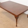 Baker Furniture Stately Homes Chippendale Burled Walnut Extension Dining Table, Newly Refinished - Image 8