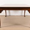 Baker Furniture Stately Homes Chippendale Burled Walnut Extension Dining Table, Newly Refinished - Image 10