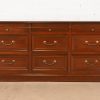 Ethan Allen French Louis Philippe Cherry Wood Nine-Drawer Dresser or Credenza
