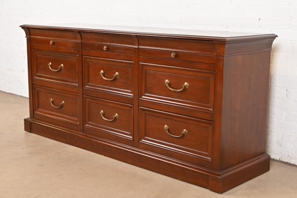 Ethan Allen French Louis Philippe Cherry Wood Nine-Drawer Dresser or Credenza - Image 3