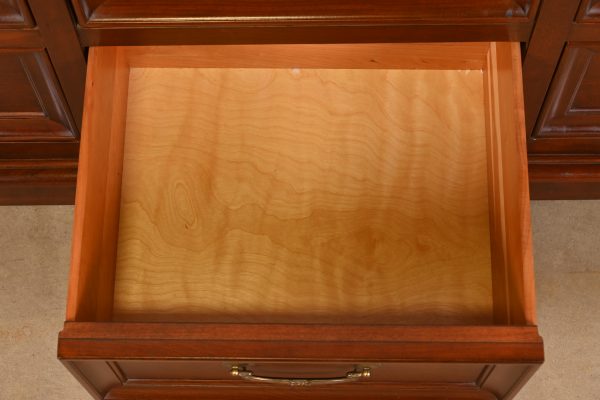 Ethan Allen French Louis Philippe Cherry Wood Nine-Drawer Dresser or Credenza - Image 6