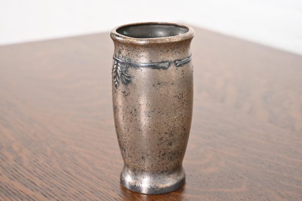 Silver Crest Arts & Crafts Sterling Silver on Bronze Vase - Image 4