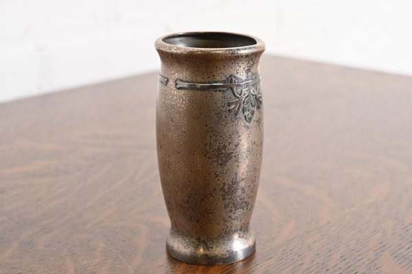 Silver Crest Arts & Crafts Sterling Silver on Bronze Vase - Image 5