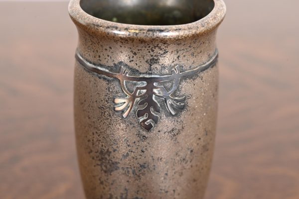 Silver Crest Arts & Crafts Sterling Silver on Bronze Vase - Image 7