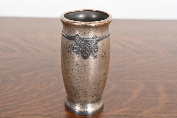 Silver Crest Arts & Crafts Sterling Silver on Bronze Vase - Image 2