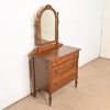 Baker Furniture Style Antique French Regency Louis XVI Carved Mahogany Vanity Dresser With Mirror, Circa 1920s - Image 4