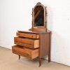 Baker Furniture Style Antique French Regency Louis XVI Carved Mahogany Vanity Dresser With Mirror, Circa 1920s - Image 5