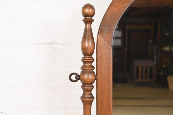 Baker Furniture Style Antique French Regency Louis XVI Carved Mahogany Vanity Dresser With Mirror, Circa 1920s - Image 8