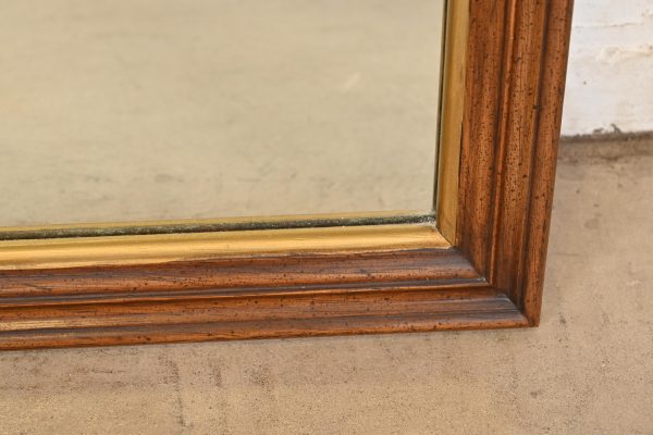Henredon French Regency Louis XVI Carved Walnut and Gold Gilt Tall Wall Mirrors, Circa 1960s - Image 7